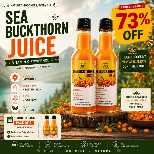 100% Natural Sea Buckthorn Juice – Feel the Wellness in Every Sip! Pack of 2