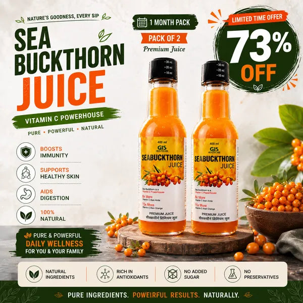 100% Natural Sea Buckthorn Juice – Feel the Wellness in Every Sip! Pack of 2
